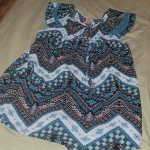 No Boundaries Blue and Black Patterned Tank Top